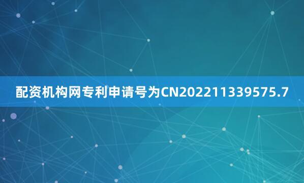 配资机构网专利申请号为CN202211339575.7